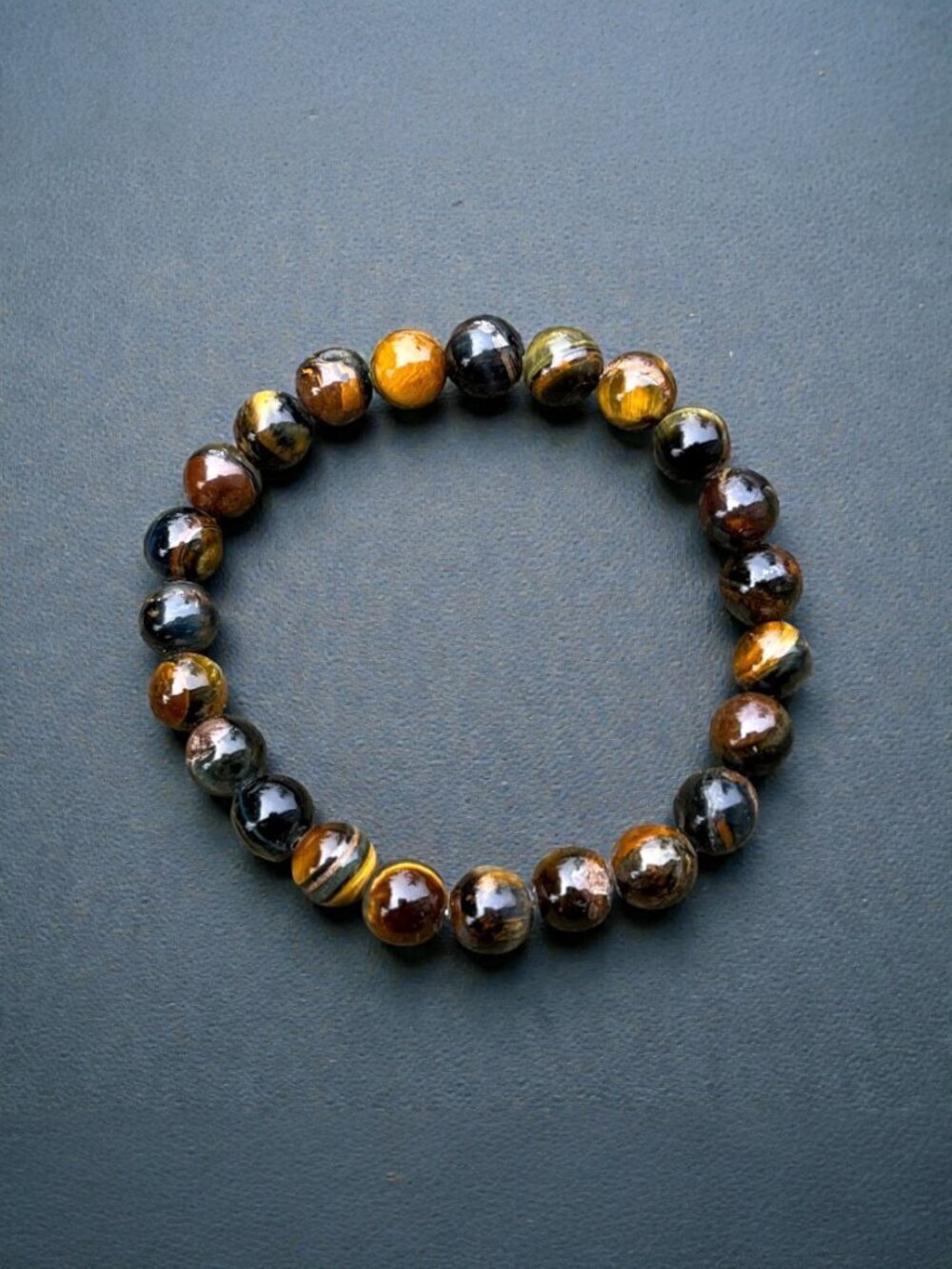 Tiger Eye Gemstone Stretch Bracelet | Handmade - Picture 6 of 6